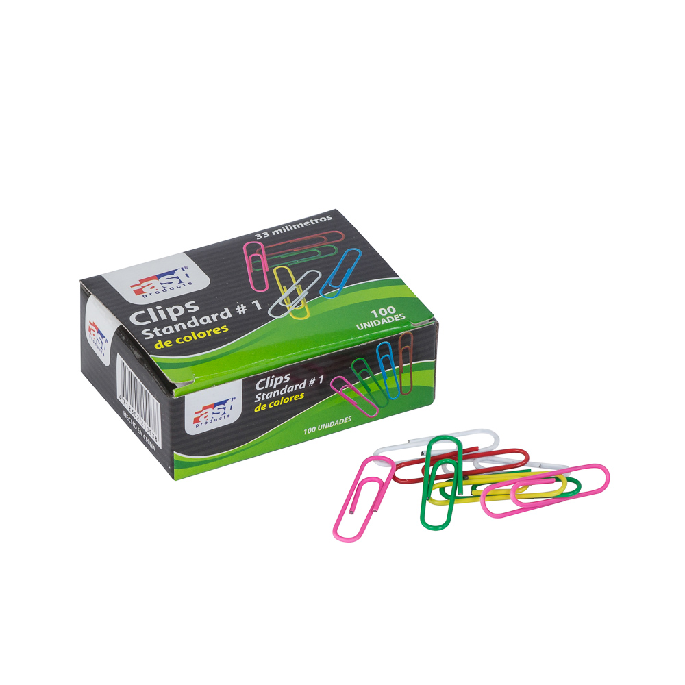 CLIPS STANDARD DE COLORES CAJA 100