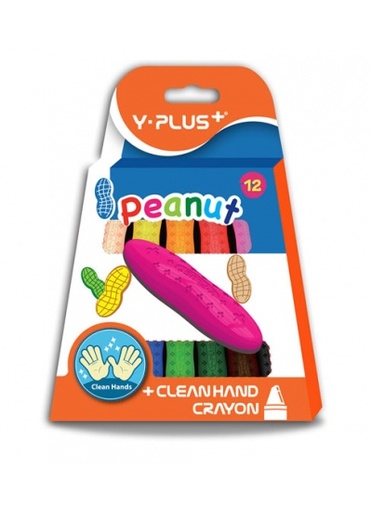[12594] CRAYONES DE CERA PEANUT 12 COLORES | Y-PLUS