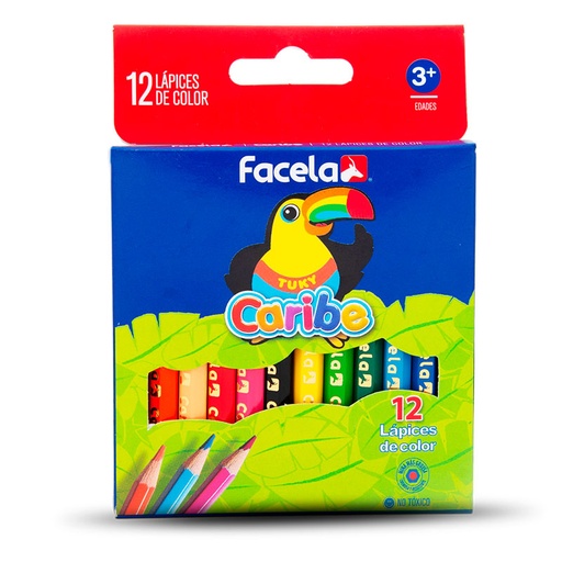 [70357] CRAYONES DE MADERA 12 COLORES CORTO | CARIBE