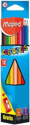 CRAYONES DE MADERA 12 COLORES PEPS TRIANGULAR LARGO 183213