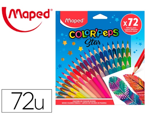 [20403087] CRAYONES DE MADERA COLOR PEPS STAR X72 COLORES 832072 | MAPED
