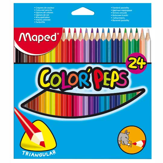 CRAYONES DE MADERA PEPS 24 COLORES LARGO TRIANGULAR 183224