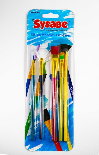 KIT DE 5 PINCELES ESCOLARES BLISTER | SYSABE