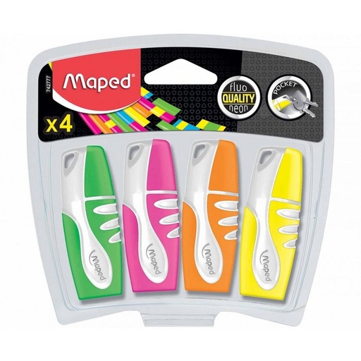 [20707035] MARCADOR RESALTADOR POCKET X4COLORES 742777 | MAPED