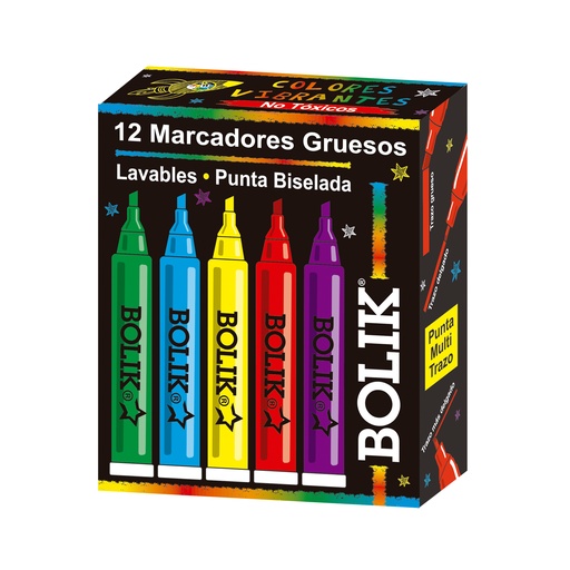 MARCADORES 12 COLORES JUMBO | BOLIK