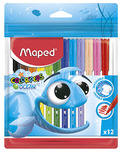 [20707040] MARCADORES ESCOLARES COLOR PEPS OCEAN 12 COLORES 845720 | MAPED