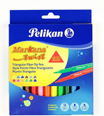 MARCADORES ESCOLARES MARKANA TWIST TRIANGULARES 12 COLORES | PELIKAN