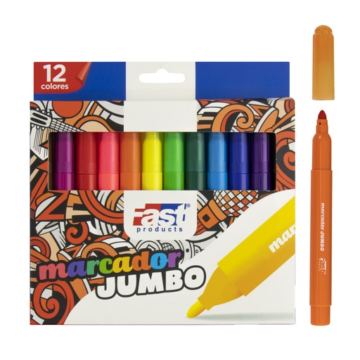 [12874] MARCADORES JUMBO 12 COLORES 12874 | FAST