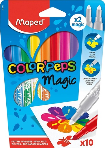 [20707051] MARCADORES MAGICOS COLOR PEPS 8COLORES + 2 BLANCOS 844612 | MAPED