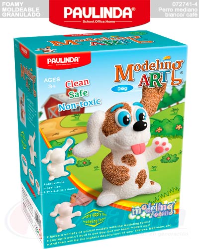 [20236011] MASA MOLDEABLE GRANULADA PERRO MEDIANO BLANCO/CAFE 072741-4 | PAULINDA