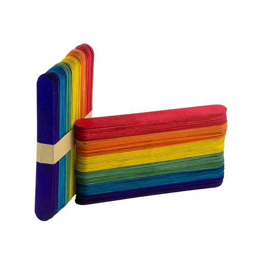 [11162] PALETAS DE MADERA ANCHA DE COLORES BX100 | FAST