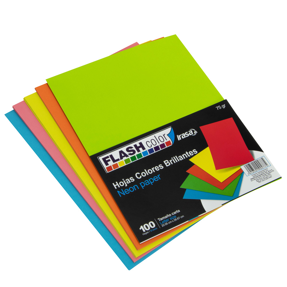PAPEL IRIS FLASHCOLOR 80 GR CARTA COLORES SURTIDO CIENTO