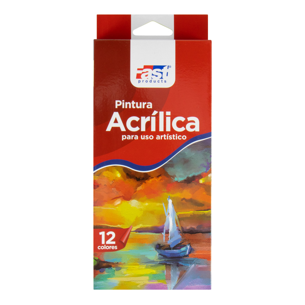 PINTURA ACRILICA PROFESIONAL EN TUBO X12 COLORES 12ML