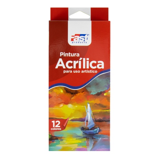 [12003] PINTURA ACRILICA PROFESIONAL EN TUBO X12 COLORES 12ML | FAST