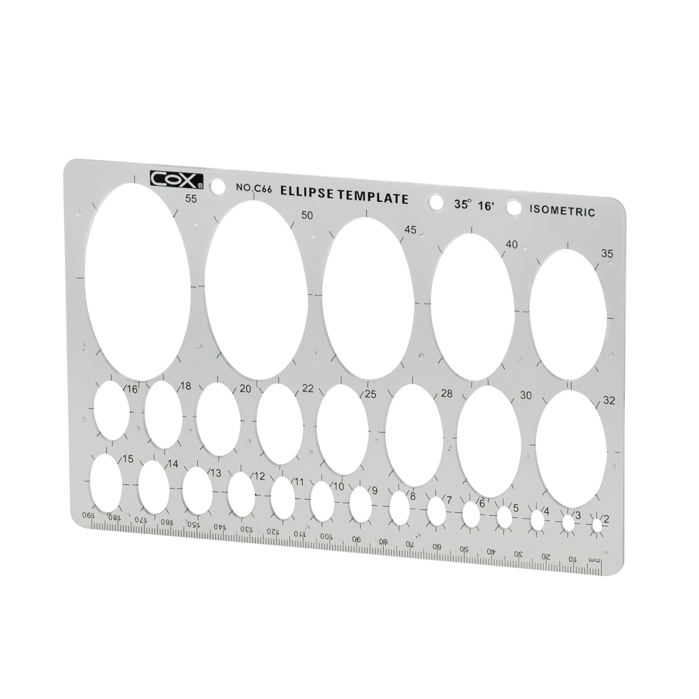 PLANTILLA PLASTICA ELIPSES C-66