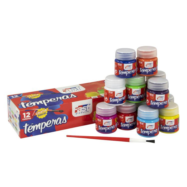 TEMPERA 12 COLORES X 30ML