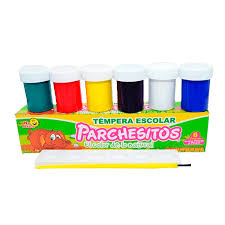 [PCS007] TEMPERA 6 COLORES + PALETA + PINCEL | PARCHESITOS