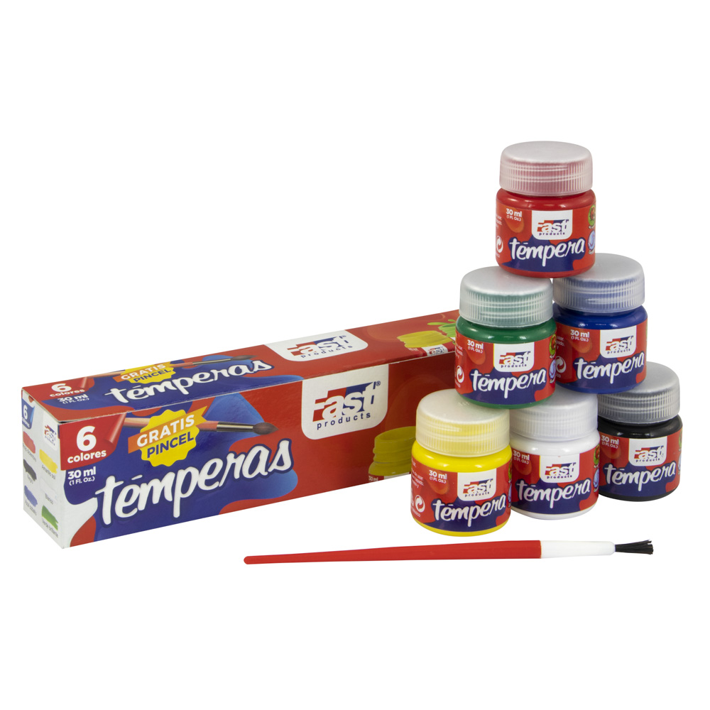 TEMPERA 6 COLORES X 30ML