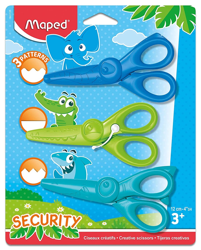 TIJERA KIDICRAFT X3 FORMAS/COLORES 981727