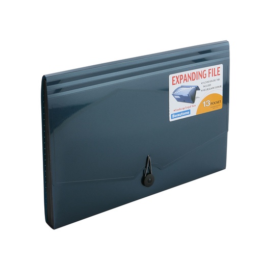 [07589-TITANIUM] ARCHIVADOR PLASTICO OFICIO 12 DIVISIONES (TITANIO) | BEAUTONE