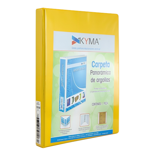 [17470-2] CARTAPACIO CON FUNDA OFICIO 1" COLORES SURTIDOS (AMARILLO) | KYMA