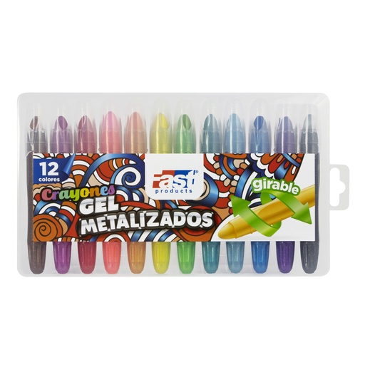 CRAYONES GEL COLORFUL 12 COLORES (METALICOS) | FAST