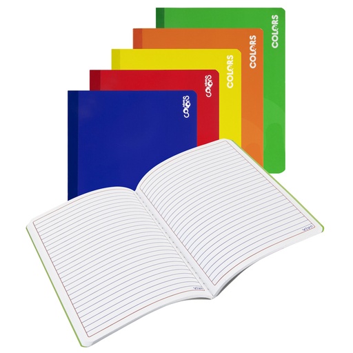 [10873-LINEA] CUADERNO COSIDO COLORES 100HOJAS SURTIDOS (LINEAS) | VIVO