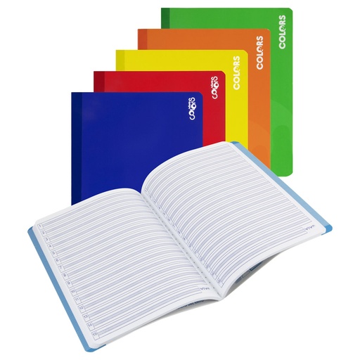 [10873-DOB.LINEA] CUADERNO COSIDO COLORES 100HOJAS SURTIDOS (DOBLE LINEA) | VIVO