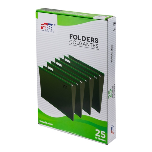 FOLDER COLGANTE COLORES TAMAÑO: OFICIO CAJA DE 25 (GRIS) | FAST