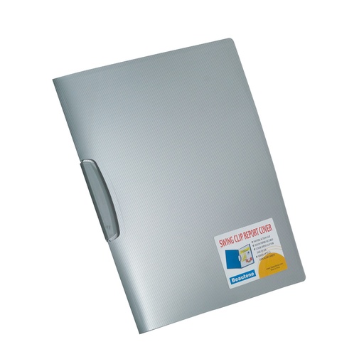 [07604-PLATA] FOLDER PLASTICO METALIZADO CON CLIP COLORES SURTIDOS (PLATEADO) | BEAUTONE