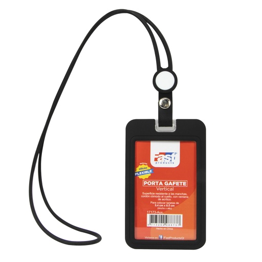 [17173-NEGRO] GAFETE 627V SILICON CON PITA VERTICAL (NEGRO) | FAST