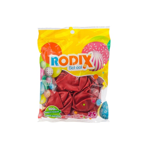 [53438] GLOBOS NO. 9 COLORES SURTIDOS X25 UNIDADES (ROJO) | RODIX