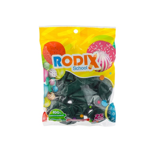 [53439] GLOBOS NO. 9 COLORES SURTIDOS X25 UNIDADES (VERDE) | RODIX