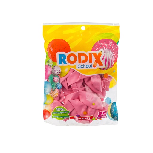 [53446] GLOBOS NO. 9 COLORES SURTIDOS X25 UNIDADES (ROSADO) | RODIX