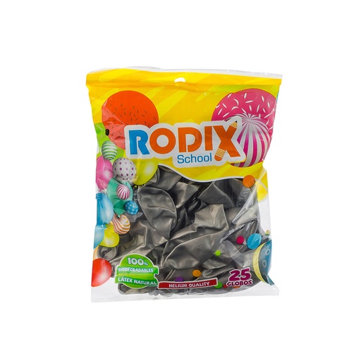 [53936] GLOBOS NO. 9 COLORES SURTIDOS X25 UNIDADES (PLATEADO METALICO) | RODIX