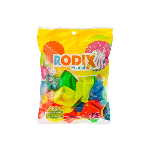 [54240] GLOBOS NO. 9 COLORES SURTIDOS X25 UNIDADES (NEON) | RODIX