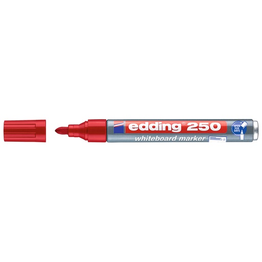 [15230-ROJO] MARCADOR PARA PIZARRA 250 REDONDO RECARGABLE CUERPO METAL (ROJO) | EDDING