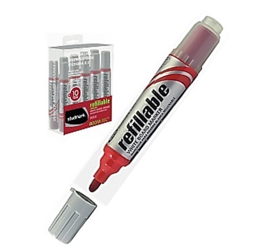 [ST-03558-B] MARCADOR PARA PIZARRA RECARGABLE PUNTA REDONDA (ROJO) | STUDMARK