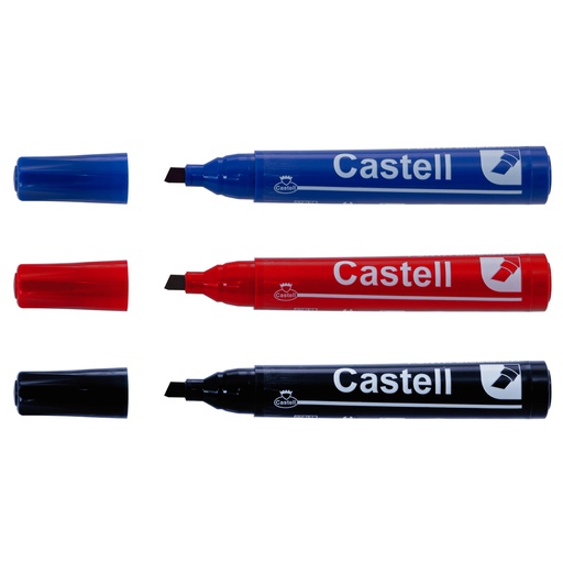 [09947-AZUL] MARCADOR PERMANENTE CASTELL PUNTA BISELADA (AZUL) | CASTELL