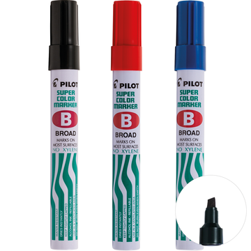 MARCADOR PERMANENTE SUPER COLOR BROAD PUNTA BISELADA (NEGRO) | PILOT