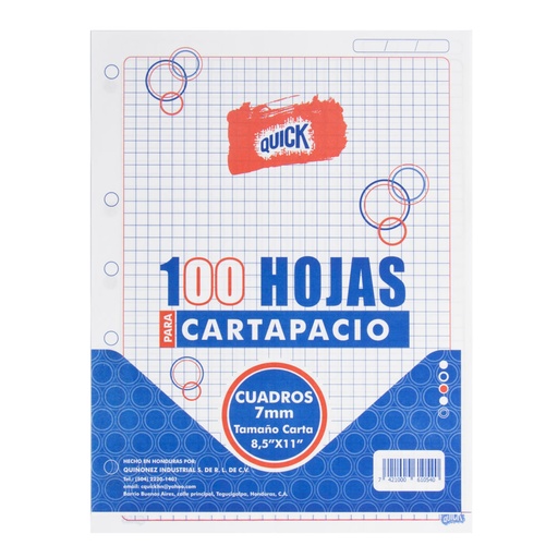 HOJAS ESCOLARES MARGINADAS CIENTO PARA CARTAPACIO | QUICK