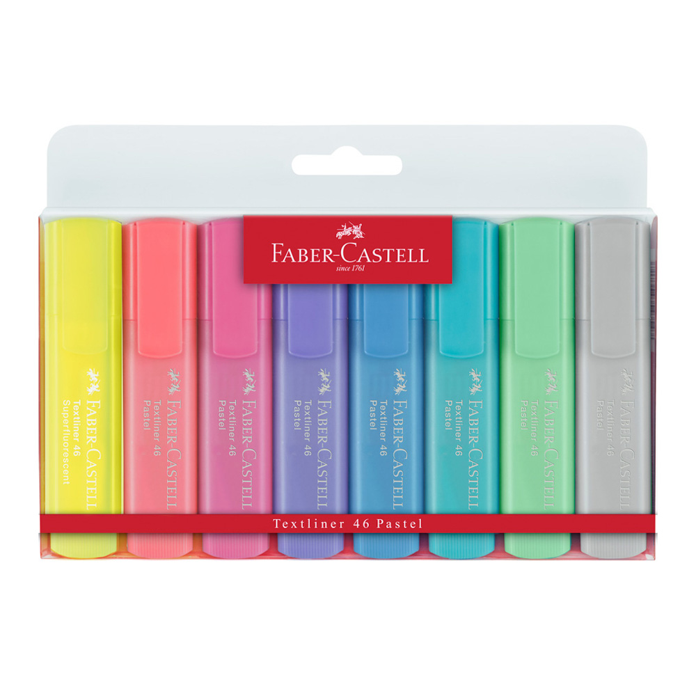 [17460] MARCADOR RESALTADOR X8 COLORES PASTEL | FABER CASTELL