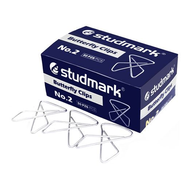 [90913] CLIPS MARIPOSA 2 NIQUELADO CAJA 50 | STUDMARK