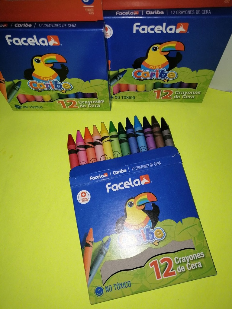 CRAYONES DE CERA 12 COLORES | CARIBE
