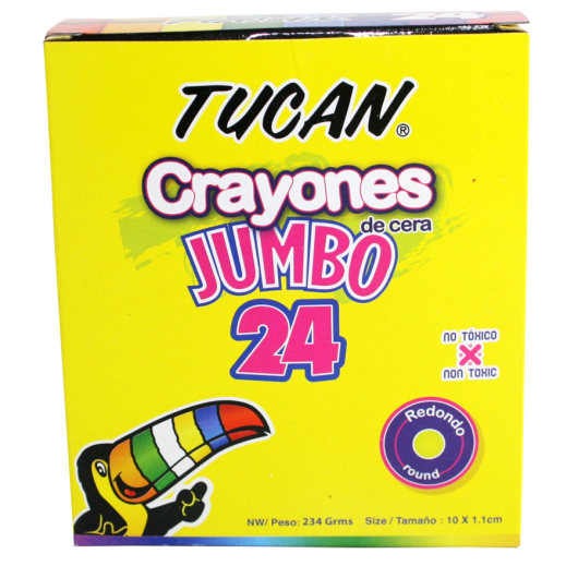 [CERA24TUCAN] CRAYONES DE CERA 24 COLORES JUMBO TRIANGULAR | TUCAN