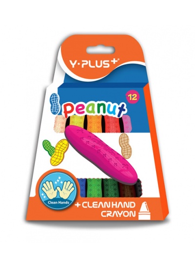 [12594] CRAYONES DE CERA PEANUT 12 COLORES | Y-PLUS