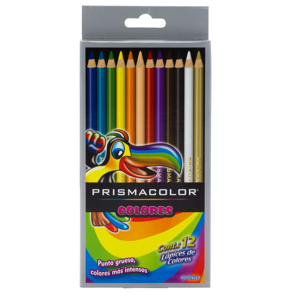 [10867] CRAYONES DE MADERA ESCOLARES 12 COLORES LARGOS ESCOLAR | PRISMACOLOR
