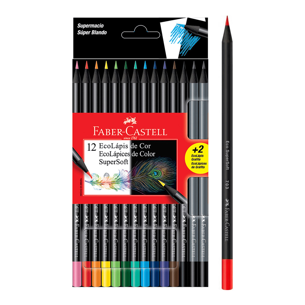 [18370] CRAYONES DE MADERA SUPERSOFT 12 COLORES | FABER CASTELL