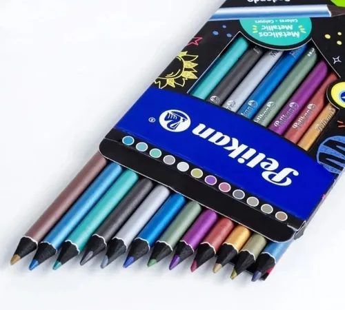 [20403085] CRAYONES DE MADERA X12 COLORES METALICOS 30330331 | PELIKAN