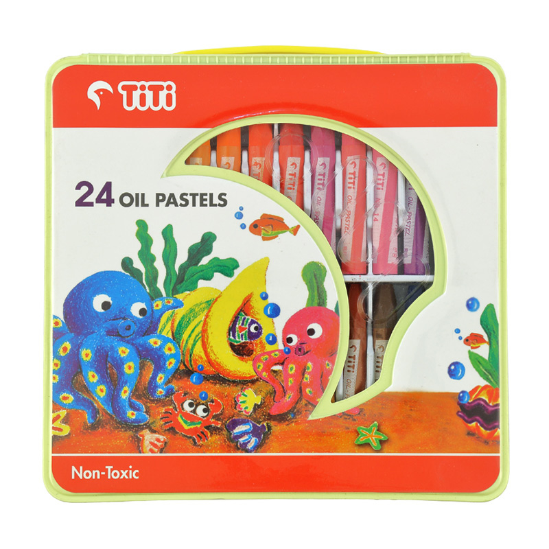 CRAYONES PASTEL GRASO 24 COLORES CAJA PLASTICA | TITI